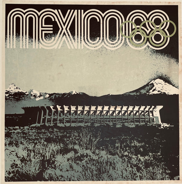 1968 Mexico Olympic Poster - Football Stadium