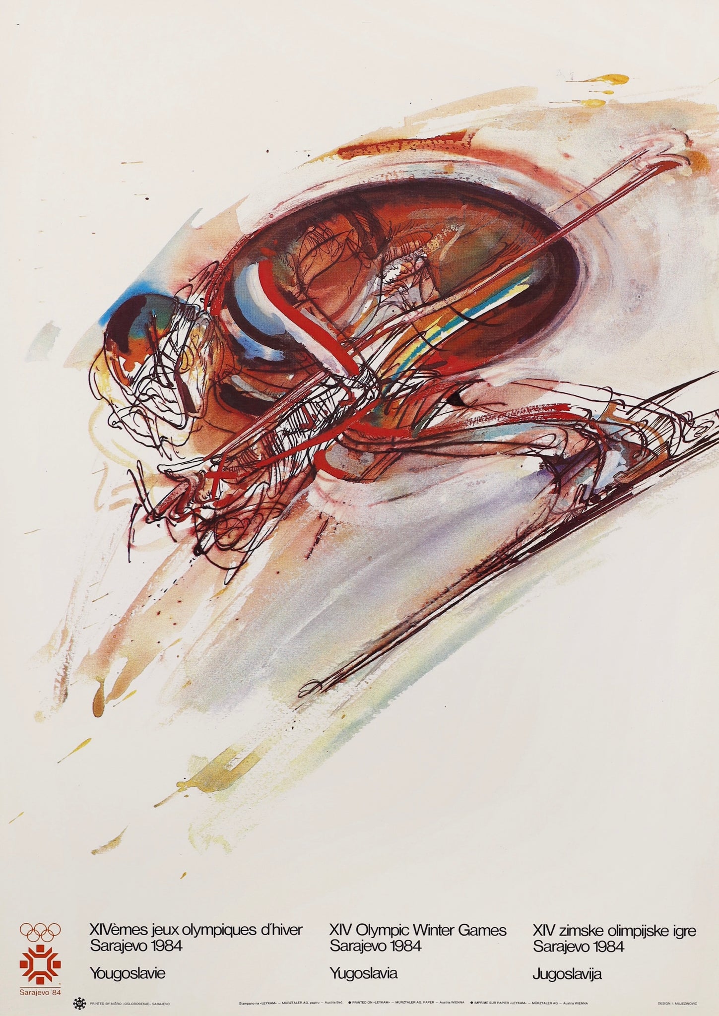 1984 Winter Olympics Poster - Downhill Ski