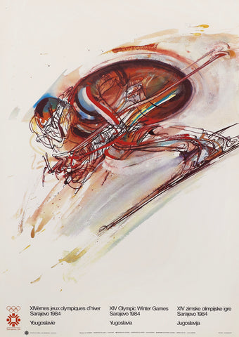 1984 Winter Olympics Poster - Downhill Ski
