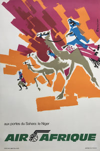 Air Afrique Sahara Airline Poster