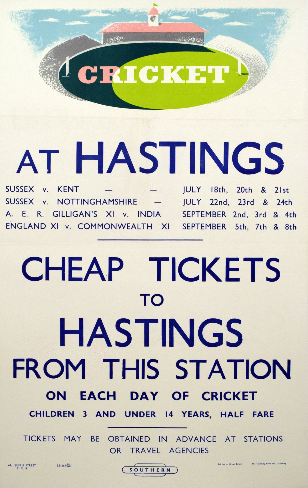 BR Poster - Cricket at Hastings