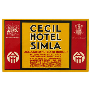 Luggage Label - Hotel Cecil, Simla